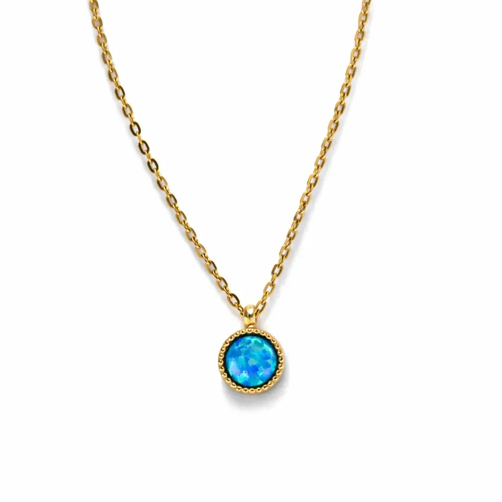 Round blue opal Dela Asa Art