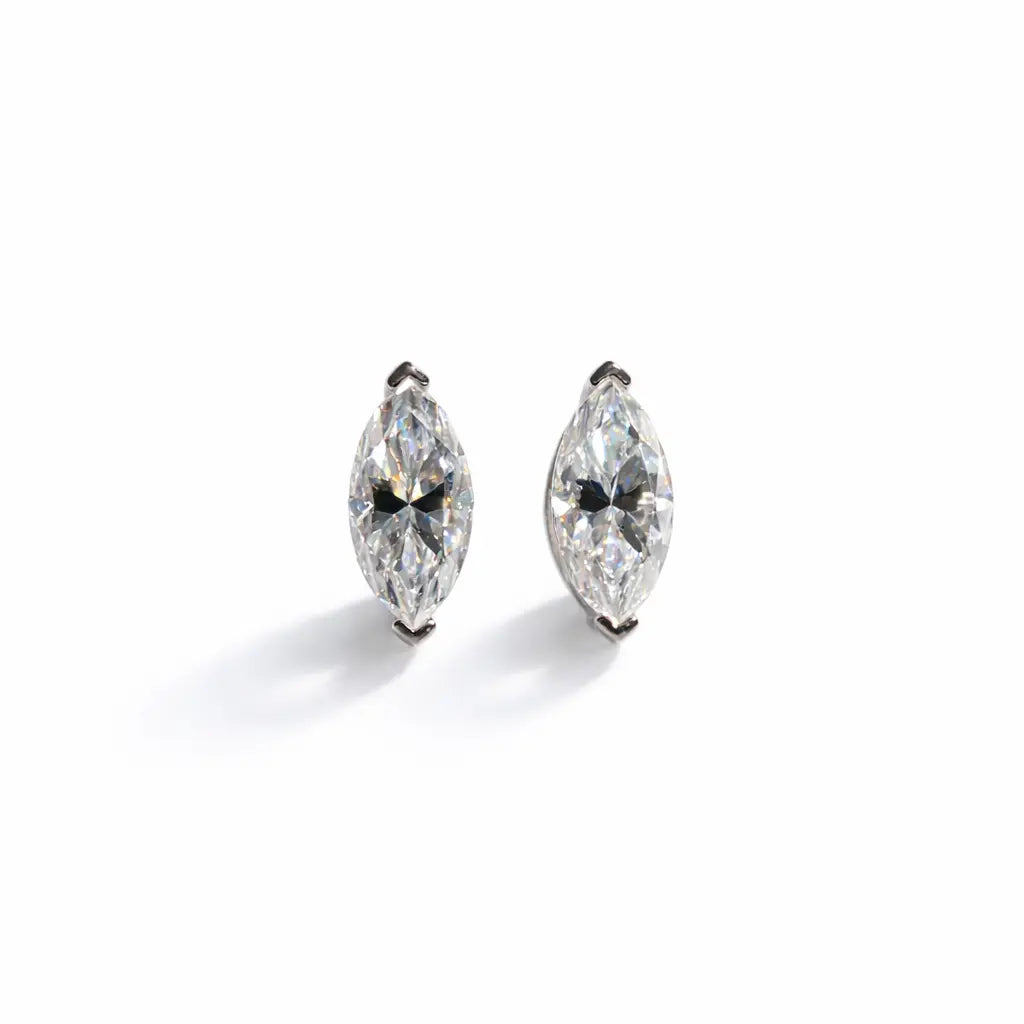 Marquise Moissanite Studs Dela Asa Art
