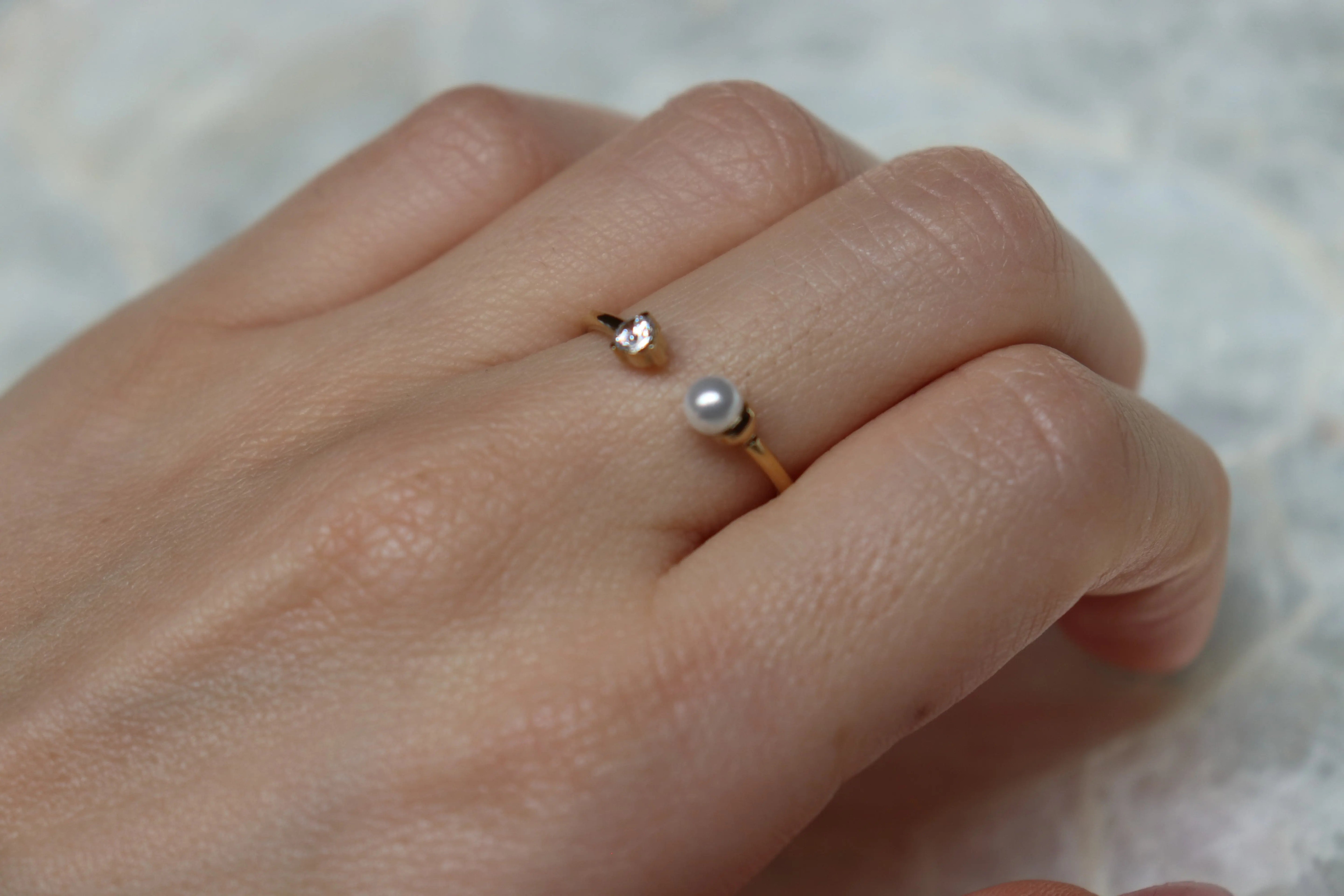Pearl Glow Open Ring Dela Asa Art