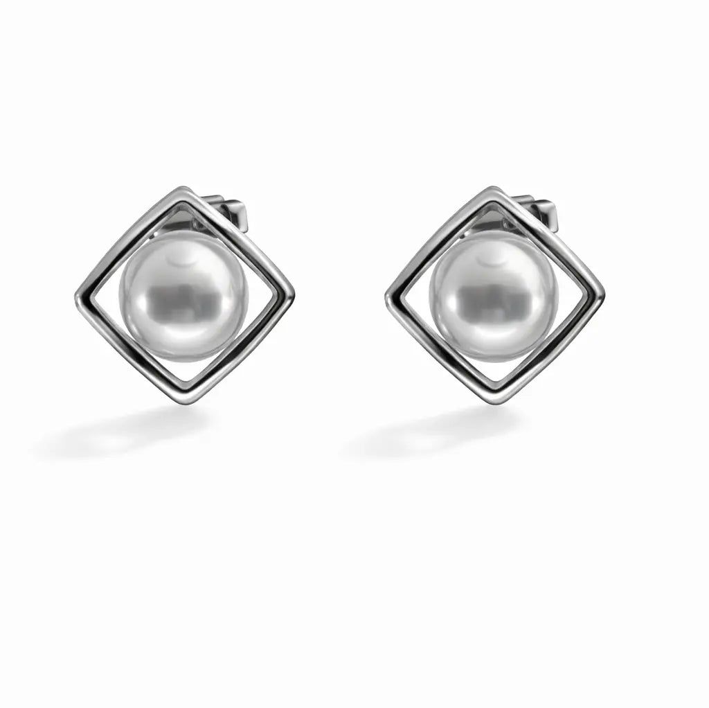 The Luma Frame Pearl Studs Dela Asa Art