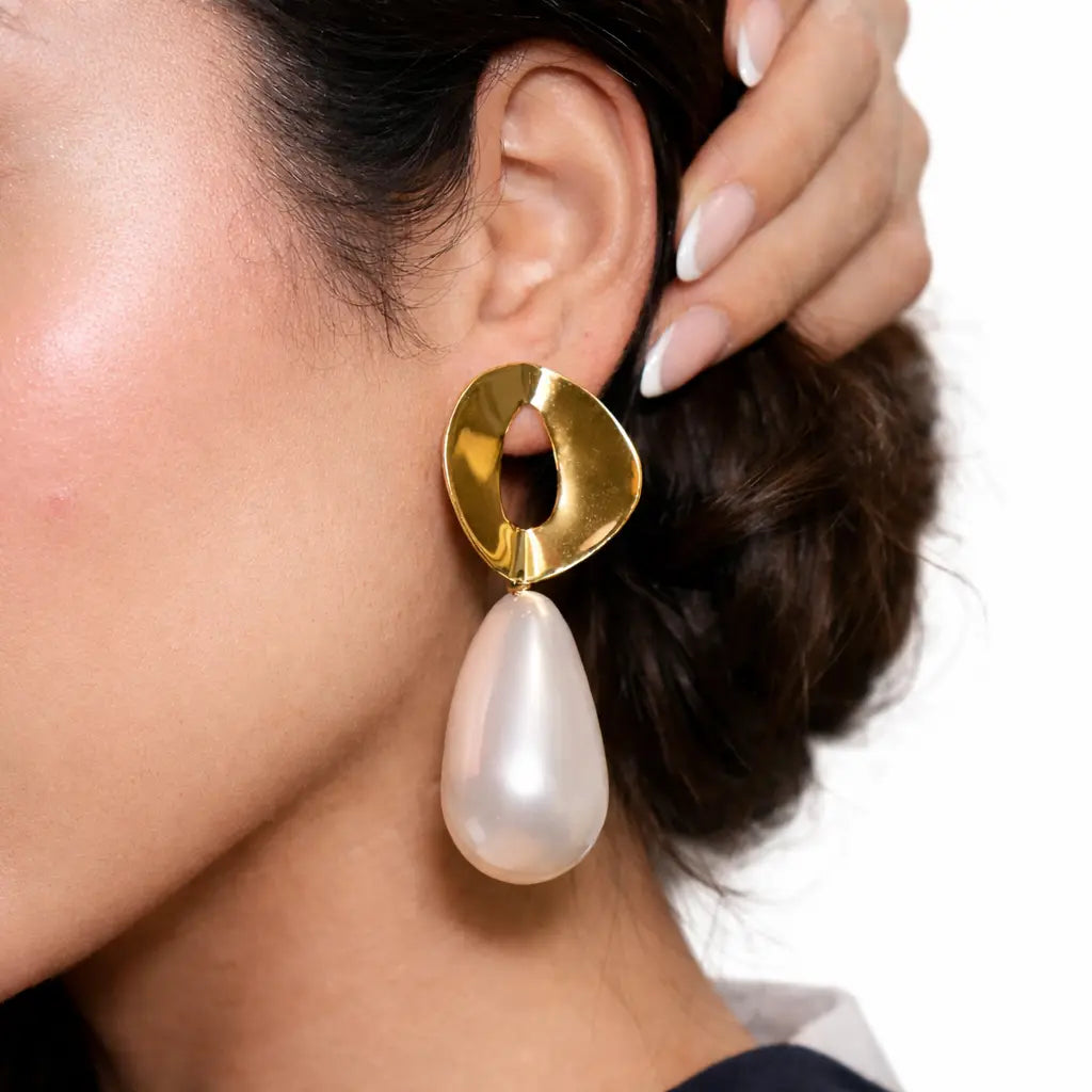 Muse Pearl Drop Earrings Dela Asa Art