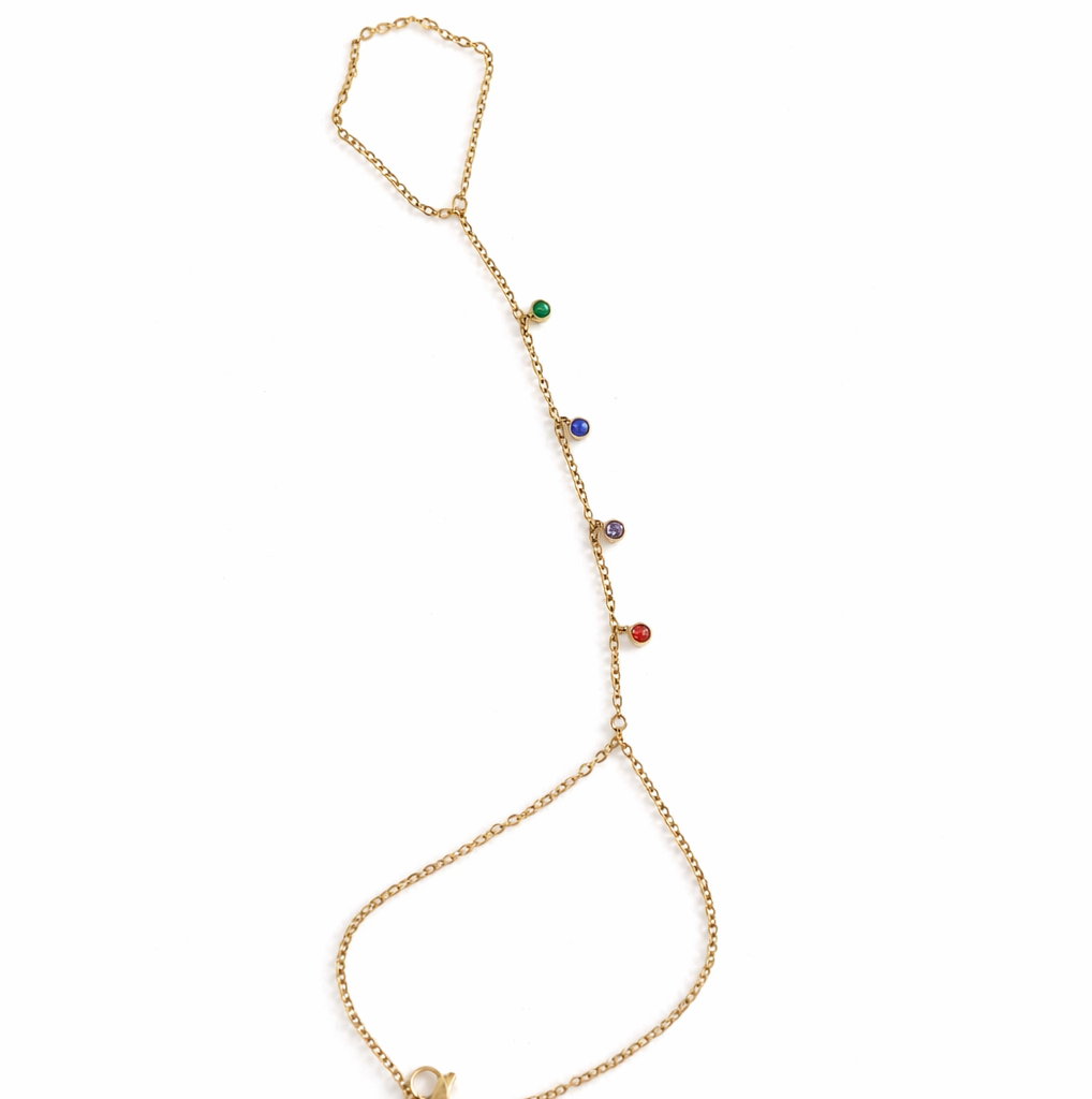 Multi coloured hand chain