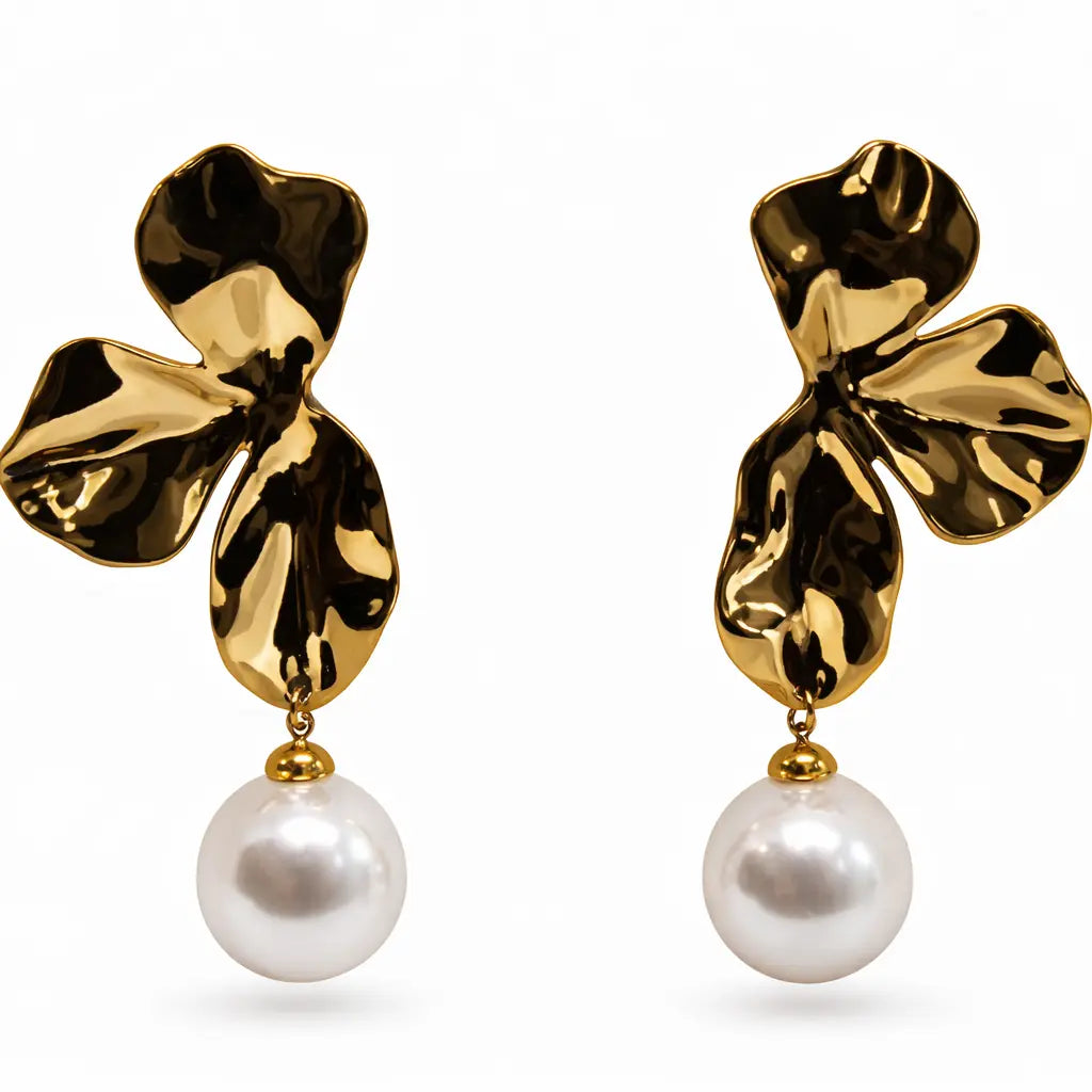 Amara Pearl Bow Earrings Dela Asa Art