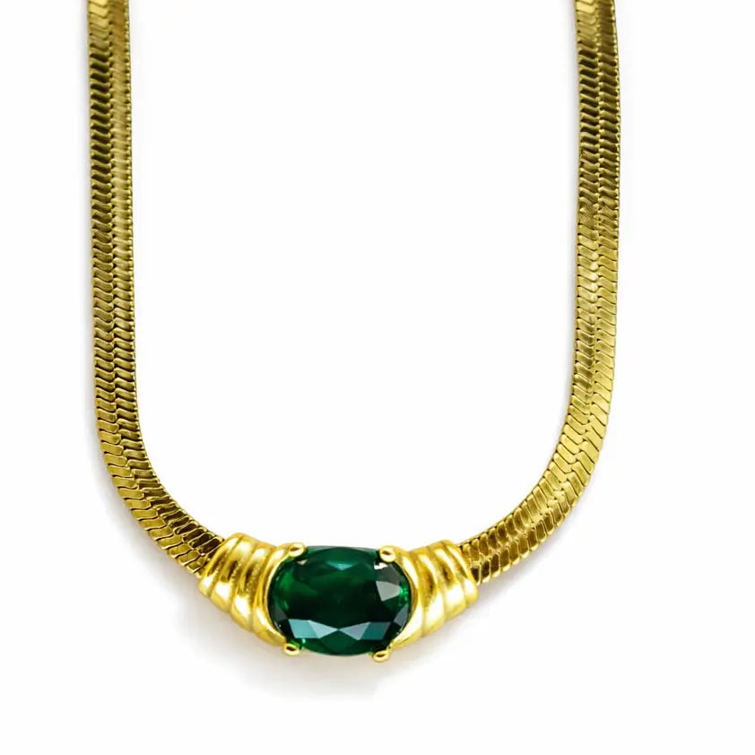 Green stone necklace Dela Asa Art