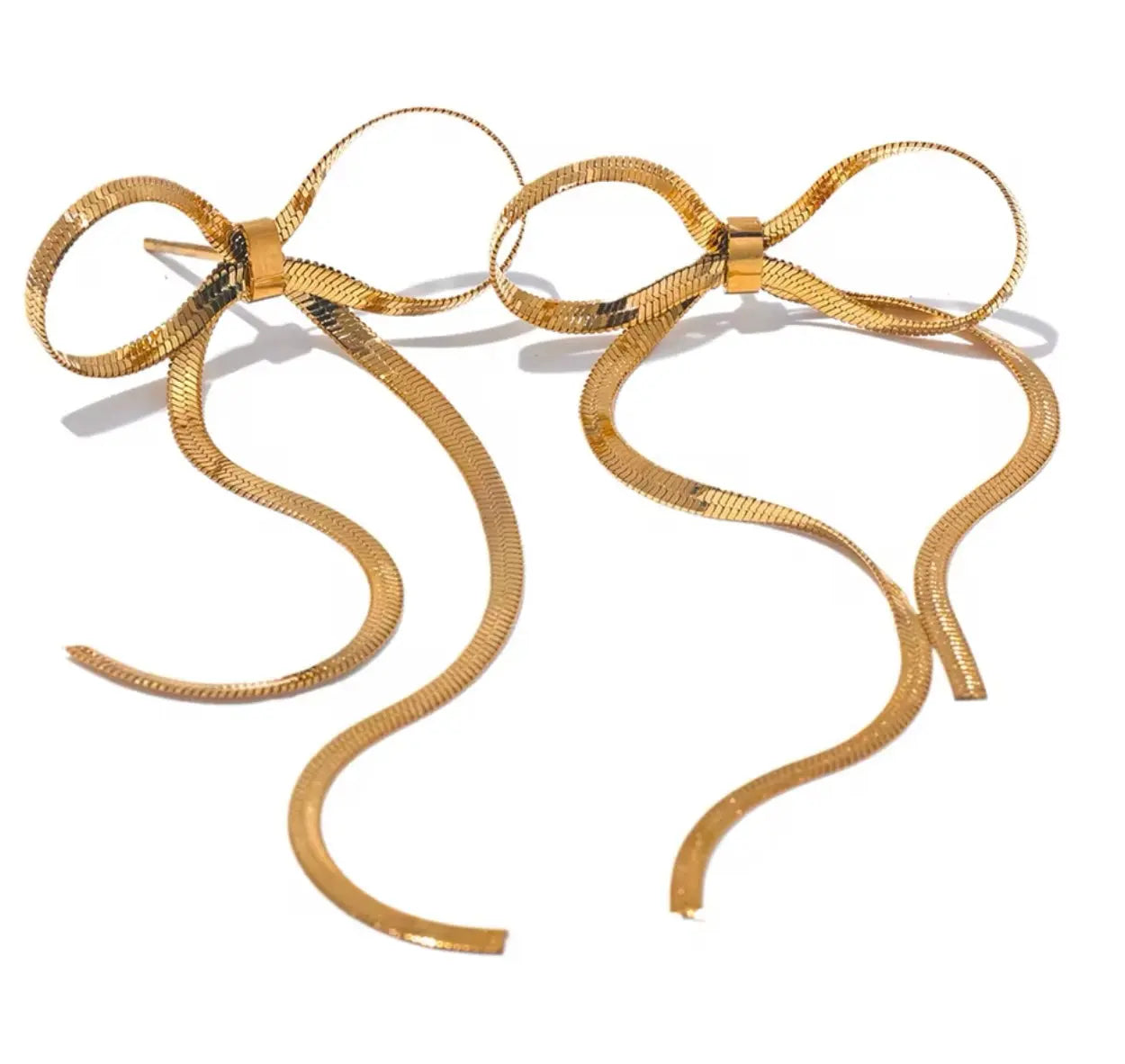 Long Bow Stud Earrings Dela Asa Art