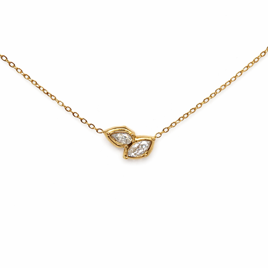 Marquise Duo Pendant Necklace