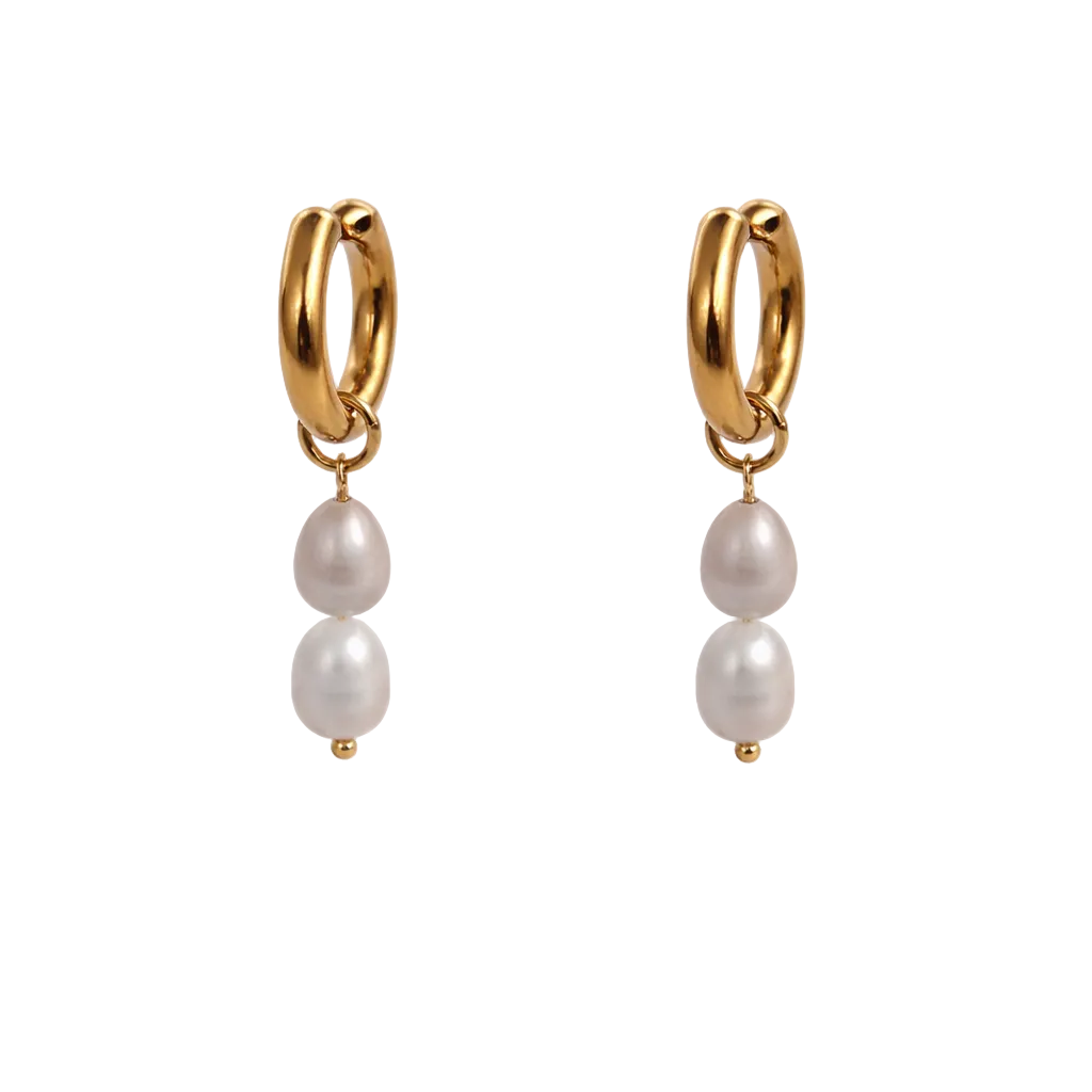 Double Pearl Hoop