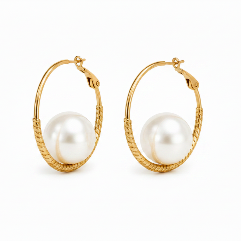Naia Pearl Hoops
