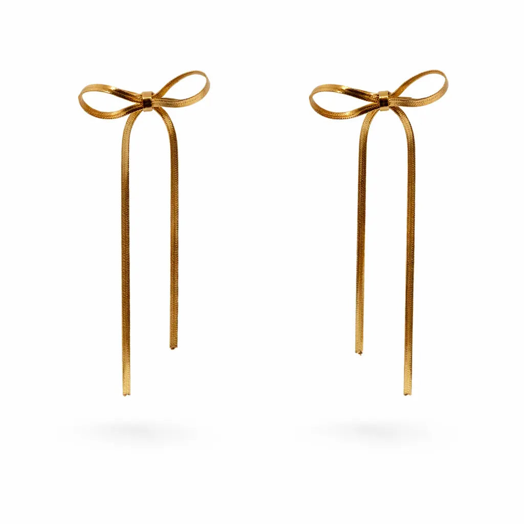 Long Bow Stud Earrings Dela Asa Art