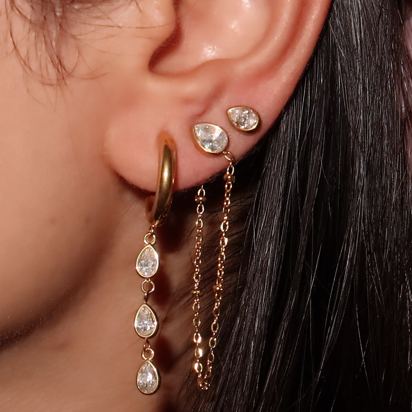 Solène Pear Studs