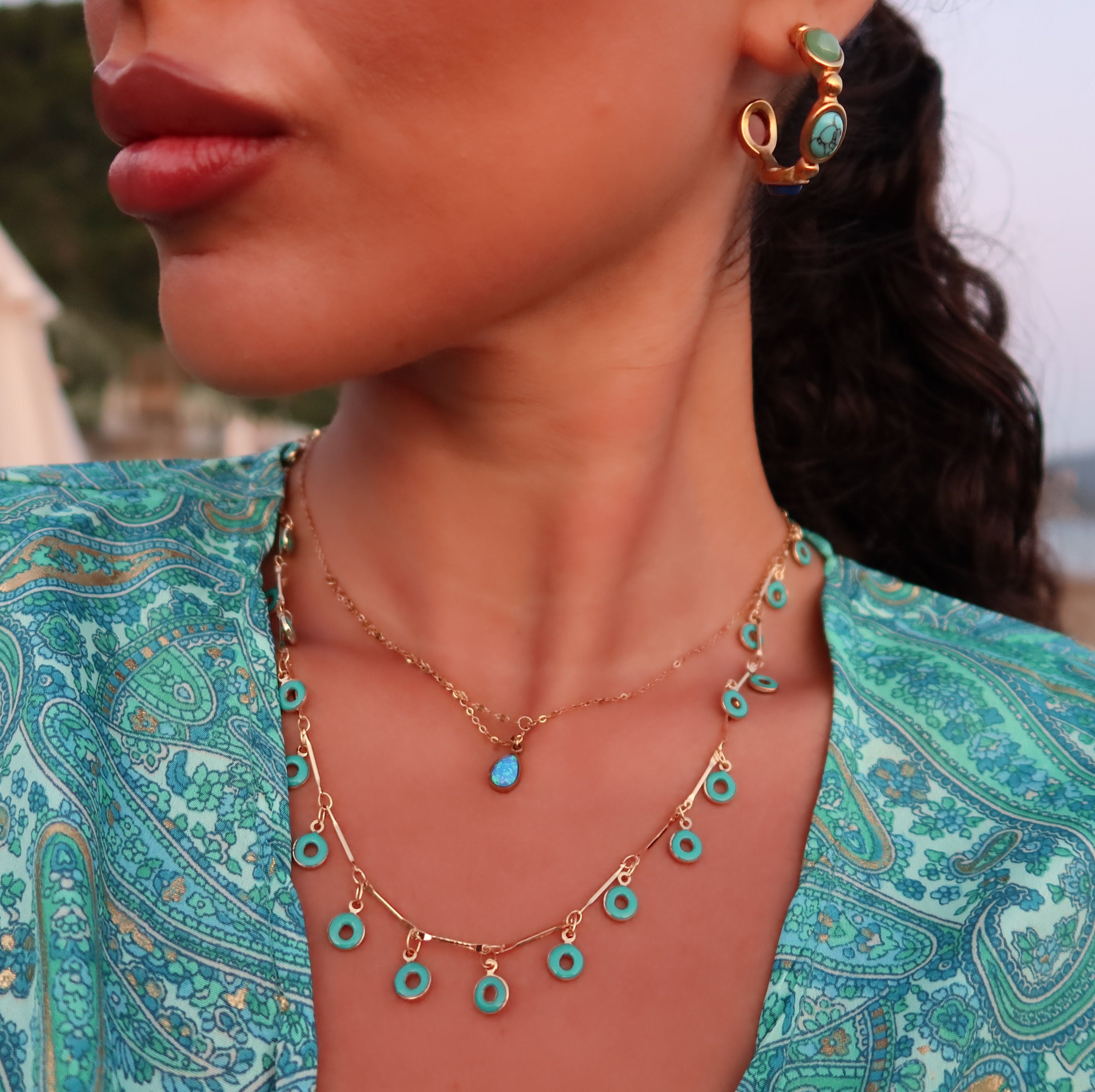 Tear drop Opal necklace